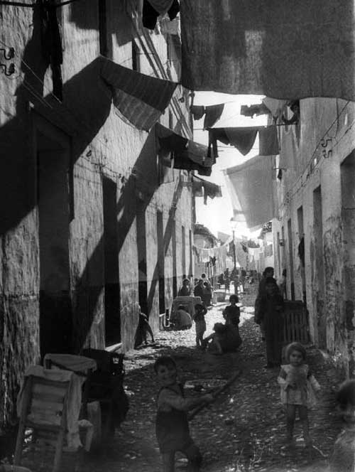 Calle Mina en el Bulto, huelin, 1950