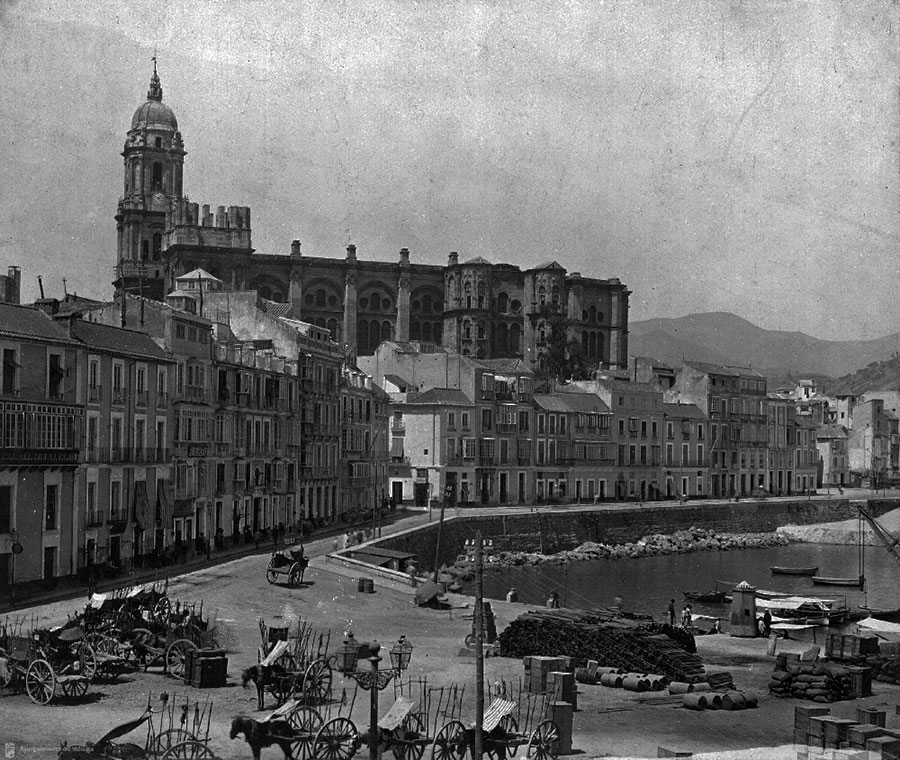 Cortina del Muelle de Málaga, próxima a la calle la vendeja, año 1860.